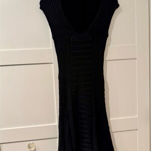 Max Studio Ribbed Black Stretch Dress; large but fits more like small-medium.